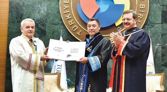 Kırgızistan Cumhurbaşkanı’na TOBB ETÜ’den fahri doktora
