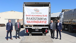 ATO’nun Pakistan için hazırladığı yardım kolileri yola çıktı