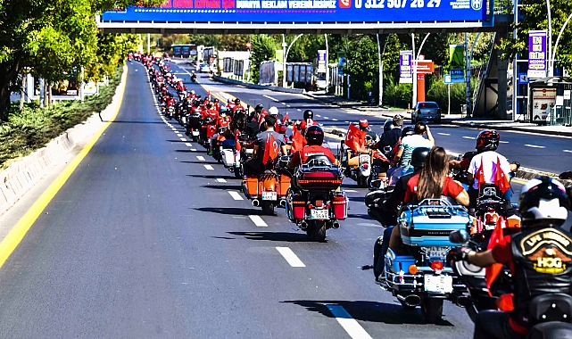 350 motosiklet tutkunu gaziler için turladı