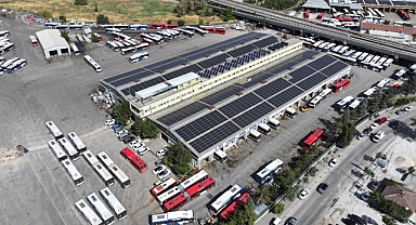 Macunköy otobüs bakım-onarım atölyeleri'ne güneş enerjisi santrali kuruldu