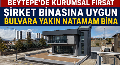 Beytepe'da köşe konumlu şirket merkezine uygun natamam bina