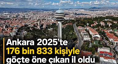 Ankara 2025'te 176 bin 833 kişi göç aldı