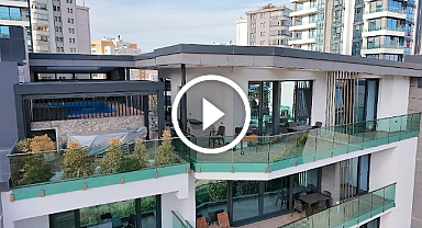 Ankara'da yatay mimari sitede havuzlu 5+1 satılık teras dubleks