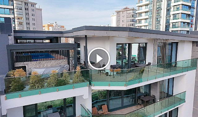 Ankara'da yatay mimari sitede havuzlu 5+1 satılık teras dubleks